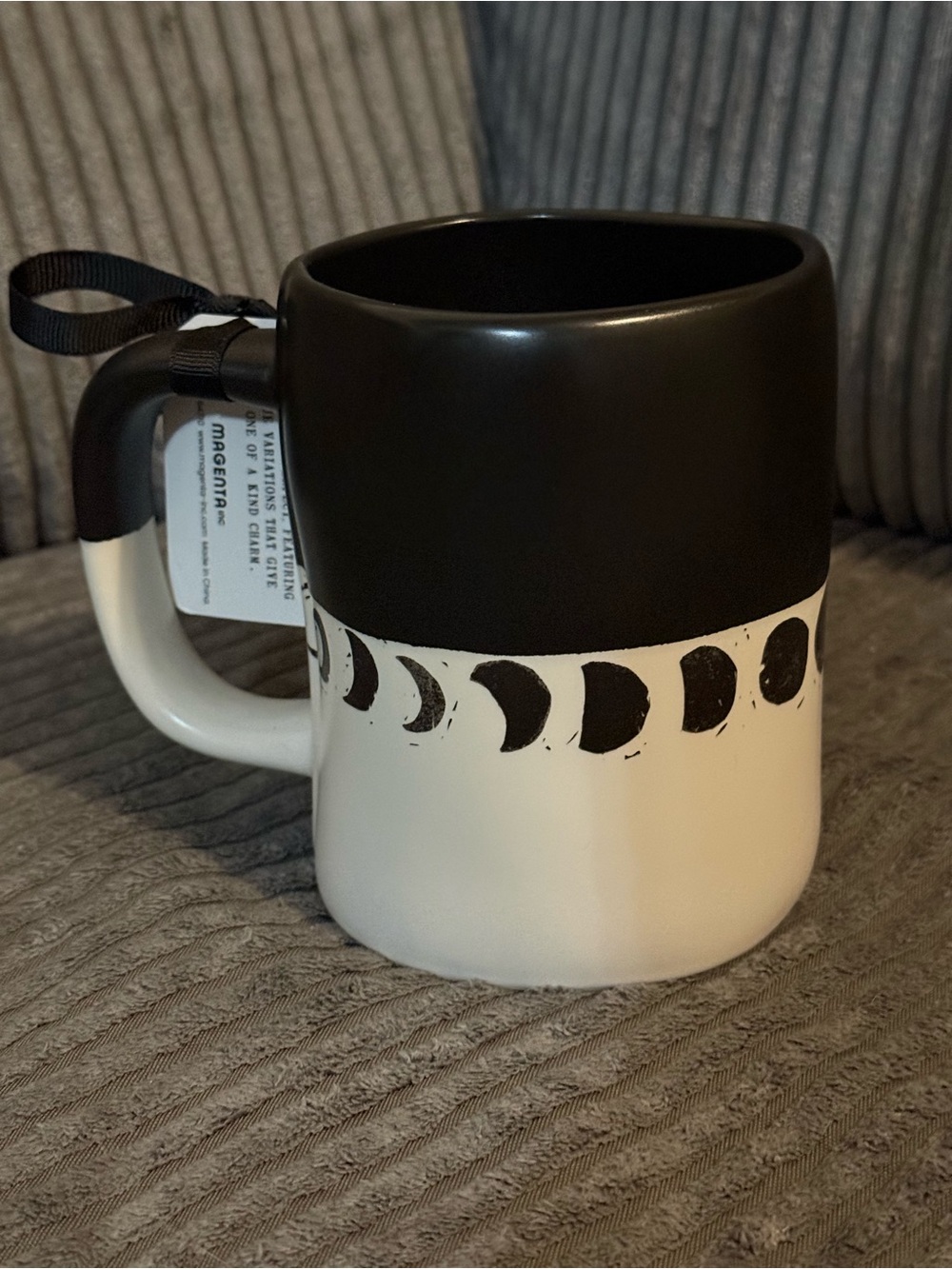 Rae Dunn Black and Cream 'Just a Phase' Moon Phase Mug NWT - Picture 2 of 6